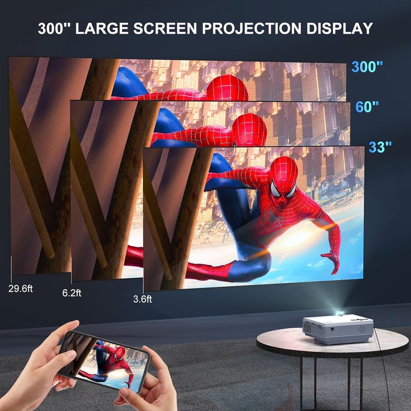 FUDONI Projector with WiFi and Bluetooth, Upgrade Projector Native 1080P 14000L 4K Supported, Portable Movie Outdoor Projector for Home Theater, Compatible w HDMI/USB/TV Stick/Laptop/iOS Android Phone - Image 5